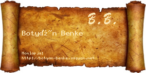 Botyán Benke névjegykártya